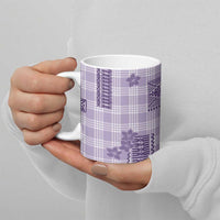 Hawaiian Quilt Tapa On Lilac Palaka Motifs Ceramic Mug
