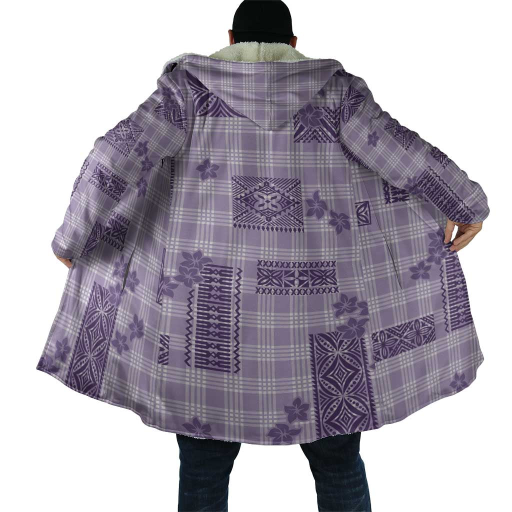 Hawaiian Quilt Tapa On Lilac Palaka Motifs Cloak