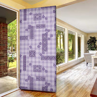Hawaiian Quilt Tapa On Lilac Palaka Motifs Door Cover