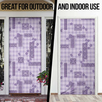 Hawaiian Quilt Tapa On Lilac Palaka Motifs Door Cover
