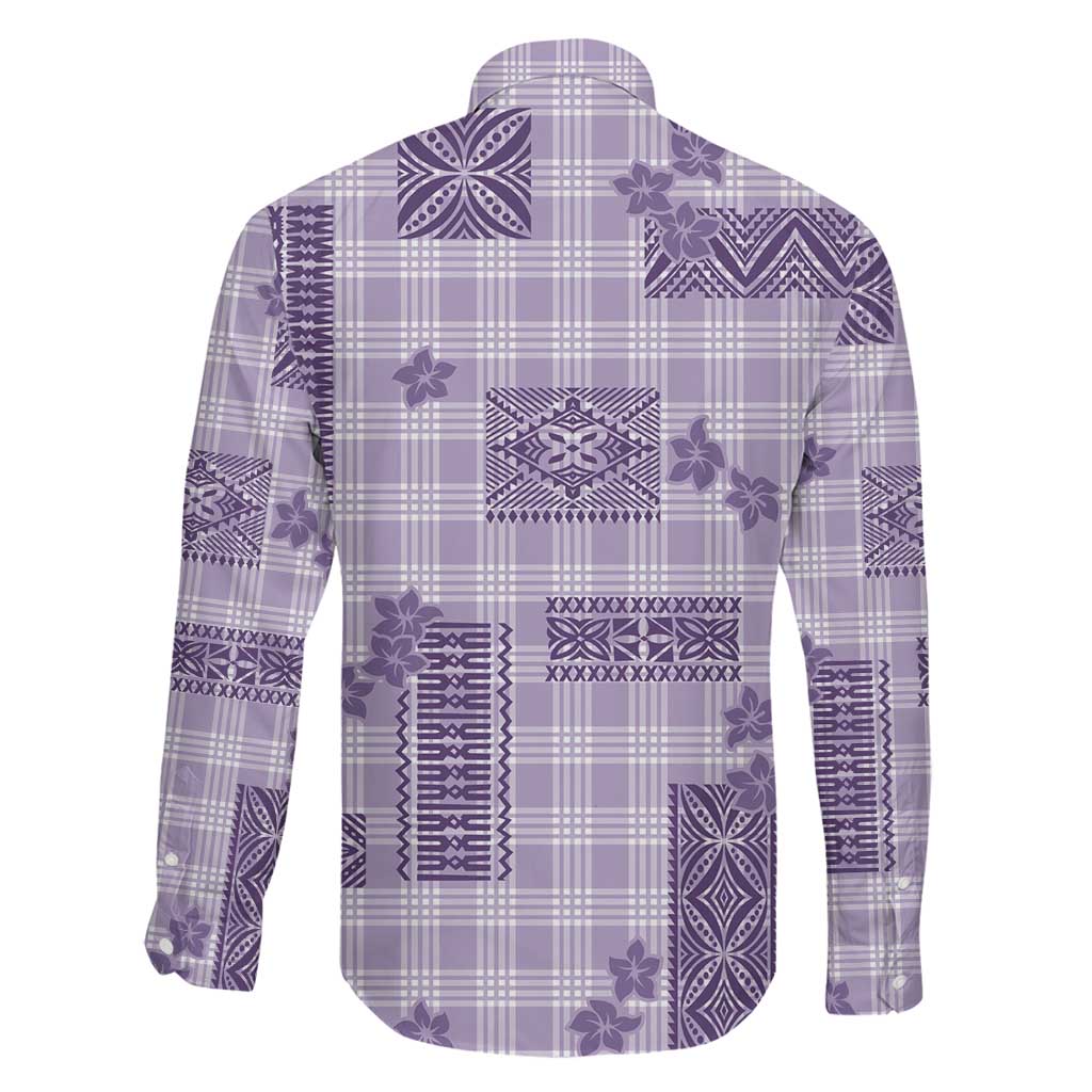 Hawaiian Quilt Tapa On Lilac Palaka Motifs Family Matching Puletasi and Hawaiian Shirt LT7 - Polynesian Pride