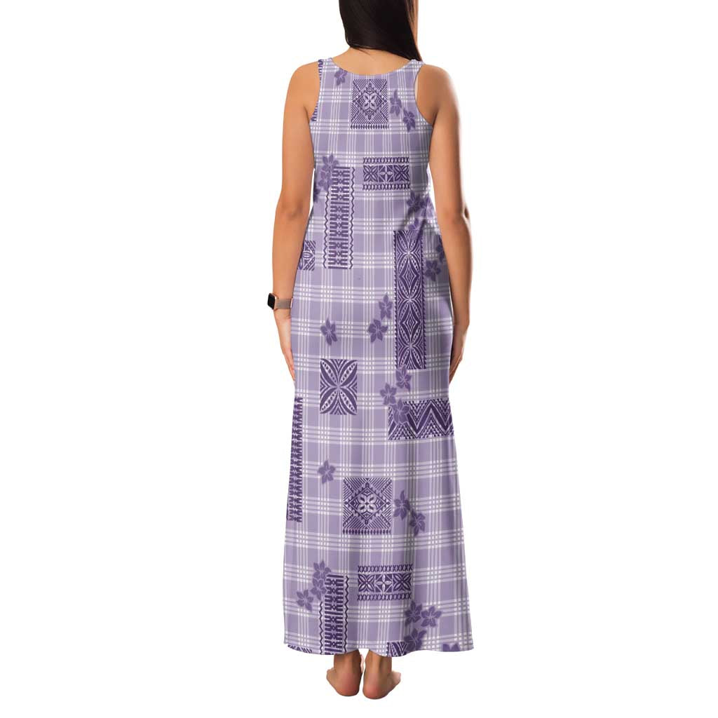 Hawaiian Quilt Tapa On Lilac Palaka Motifs Family Matching Tank Maxi Dress and Hawaiian Shirt LT7 - Polynesian Pride
