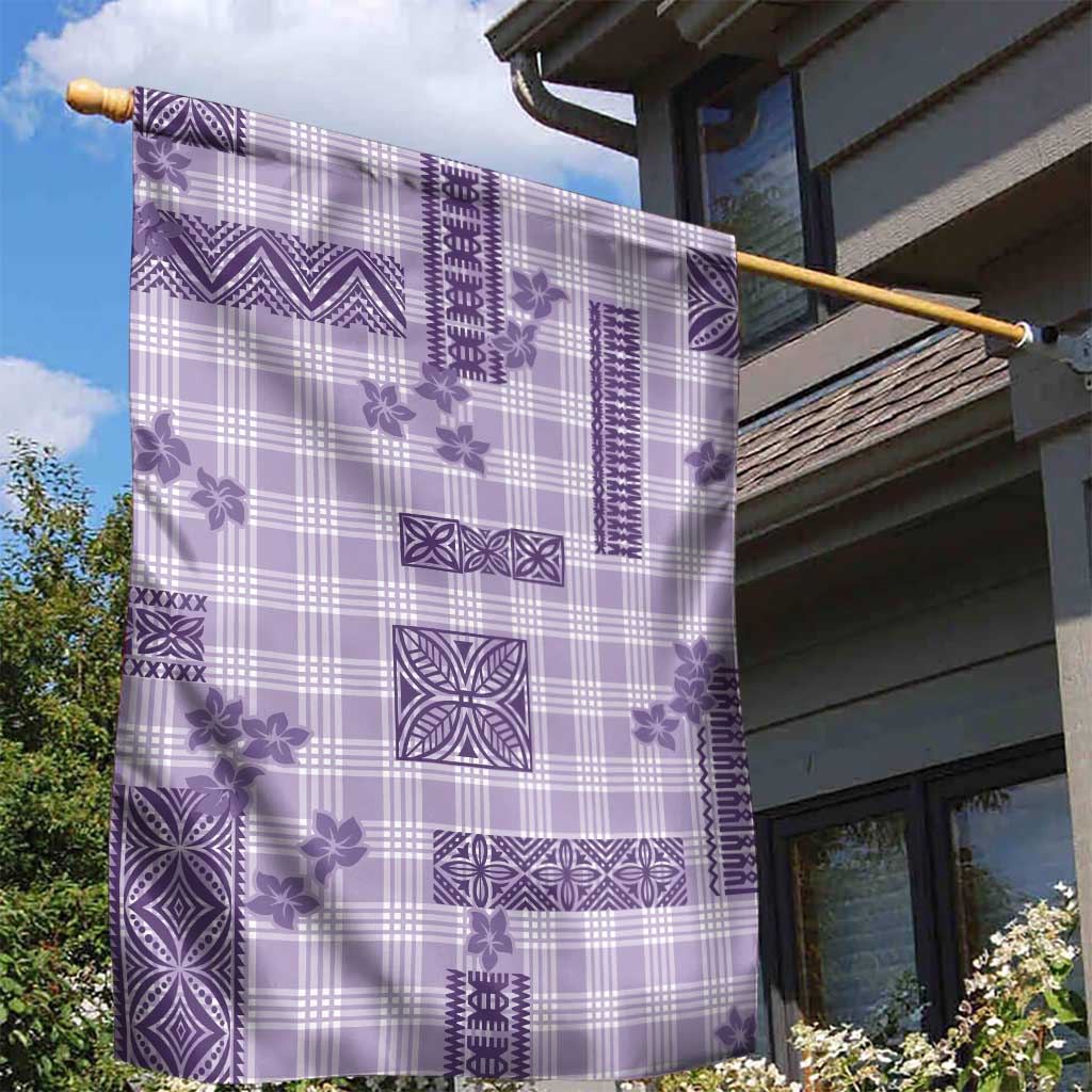 Hawaiian Quilt Tapa On Lilac Palaka Motifs Garden Flag