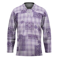 Hawaiian Quilt Tapa On Lilac Palaka Motifs Hockey Jersey