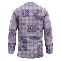 Hawaiian Quilt Tapa On Lilac Palaka Motifs Hockey Jersey
