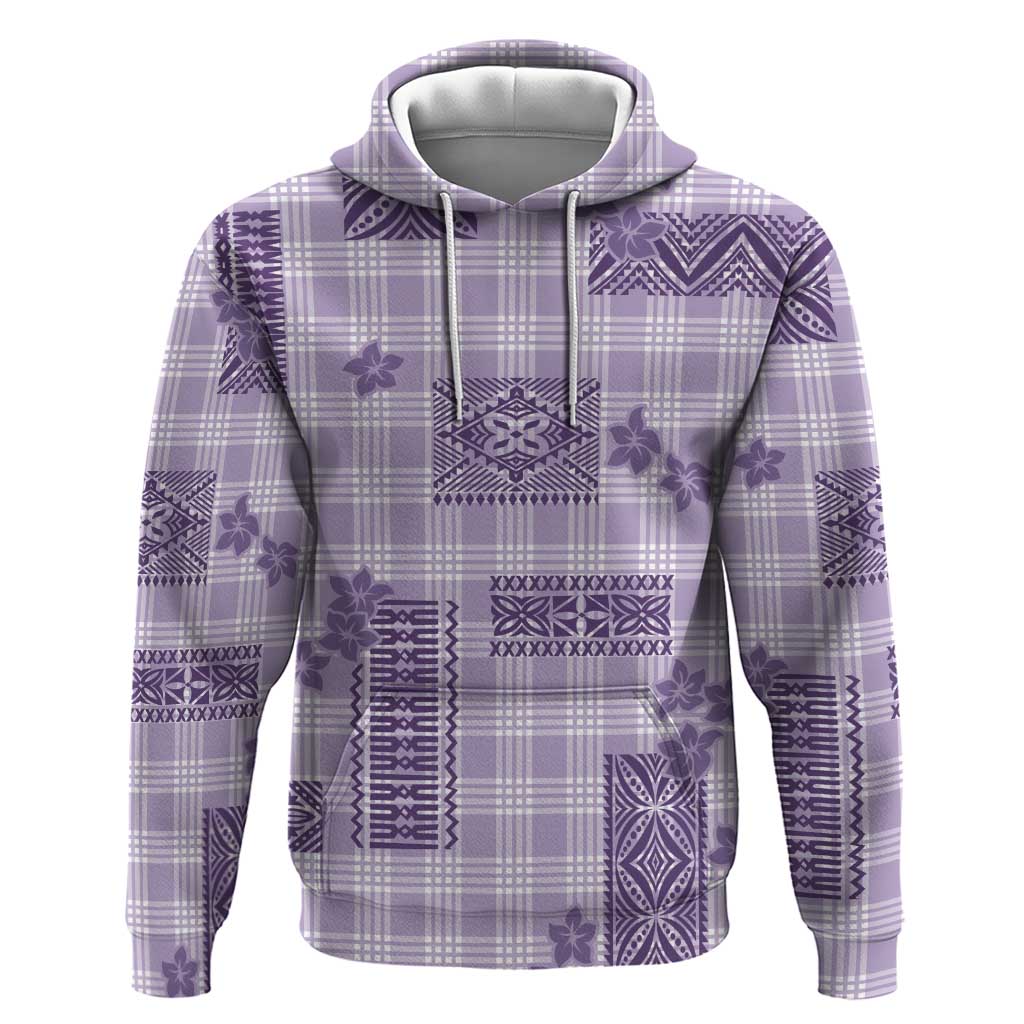 Hawaiian Quilt Tapa On Lilac Palaka Motifs Hoodie