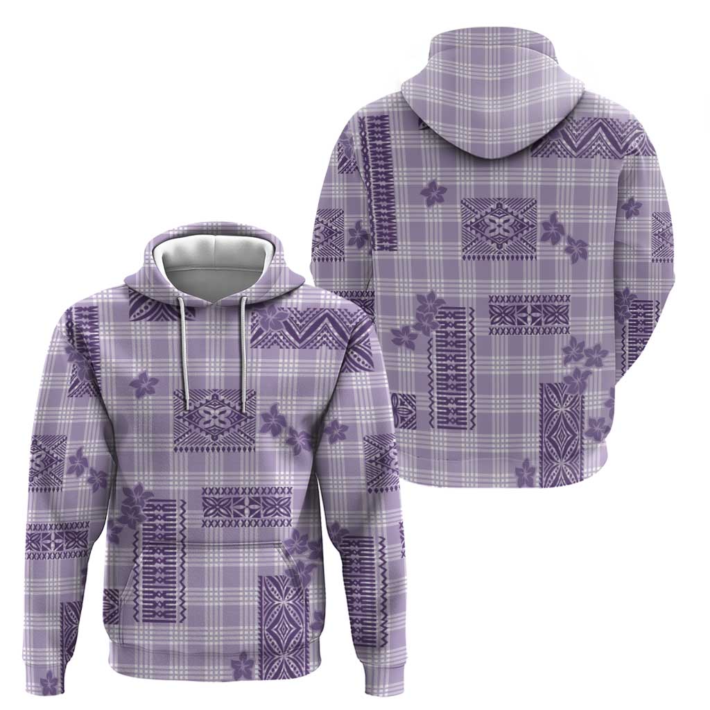 Hawaiian Quilt Tapa On Lilac Palaka Motifs Hoodie