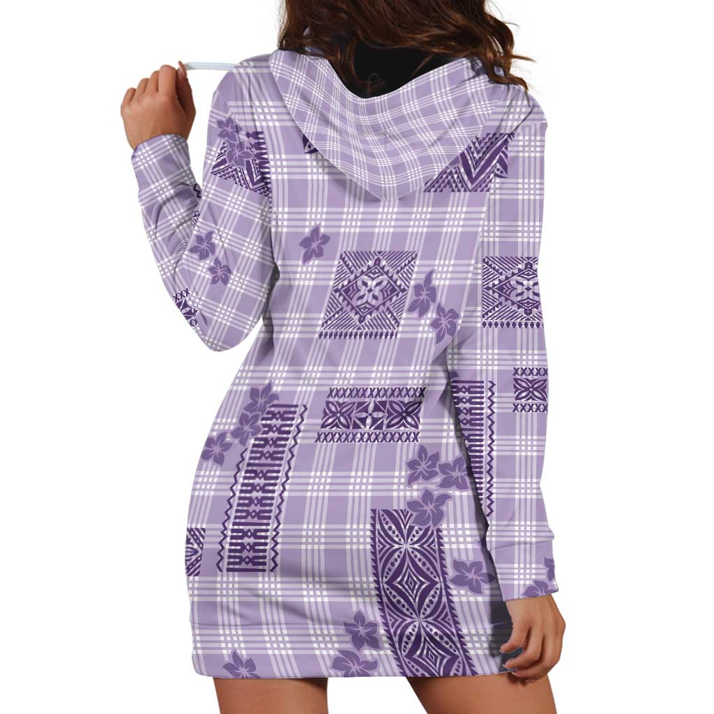 Hawaiian Quilt Tapa On Lilac Palaka Motifs Hoodie Dress