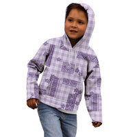 Hawaiian Quilt Tapa On Lilac Palaka Motifs Kid Hoodie