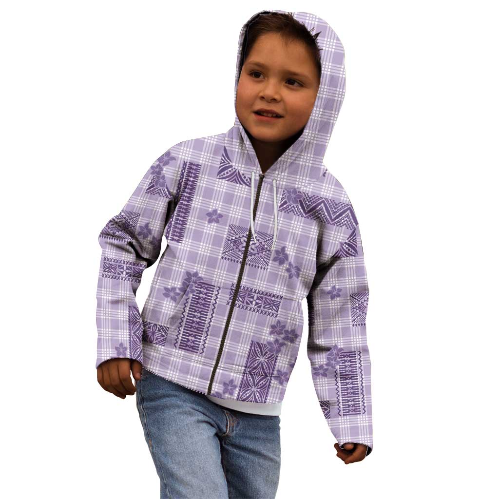 Hawaiian Quilt Tapa On Lilac Palaka Motifs Kid Hoodie