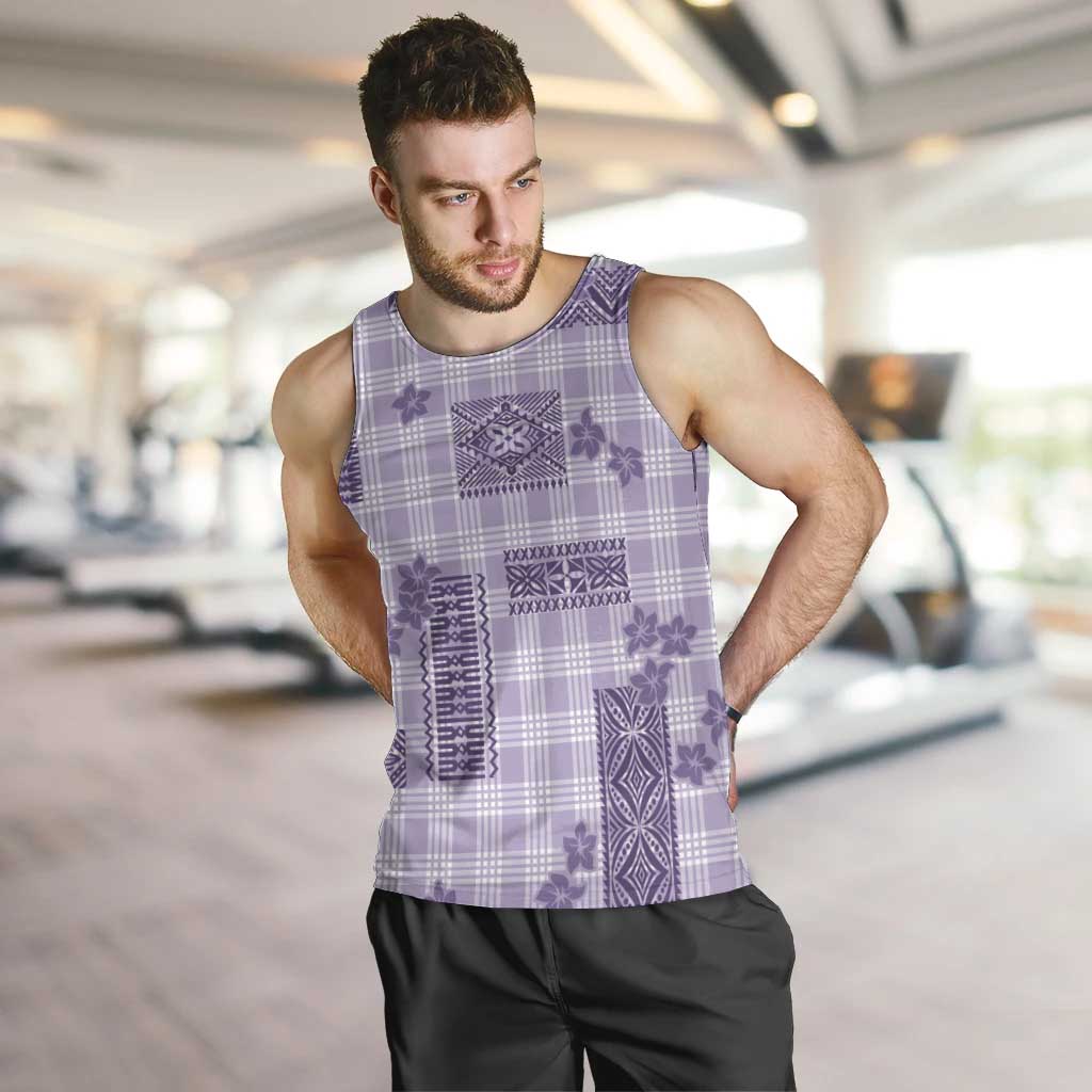 Hawaiian Quilt Tapa On Lilac Palaka Motifs Men Tank Top