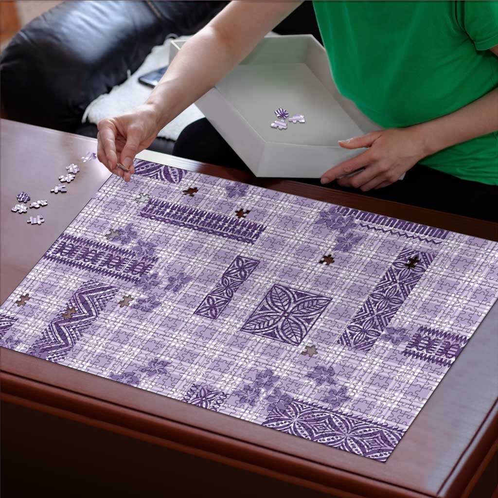 Hawaiian Quilt Tapa On Lilac Palaka Motifs Puzzle