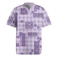 Hawaiian Quilt Tapa On Lilac Palaka Motifs Rugby Jersey