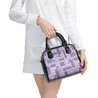 Hawaiian Quilt Tapa On Lilac Palaka Motifs Shoulder Handbag