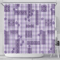 Hawaiian Quilt Tapa On Lilac Palaka Motifs Shower Curtain