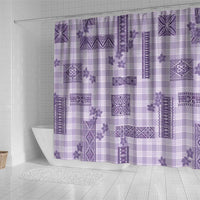 Hawaiian Quilt Tapa On Lilac Palaka Motifs Shower Curtain