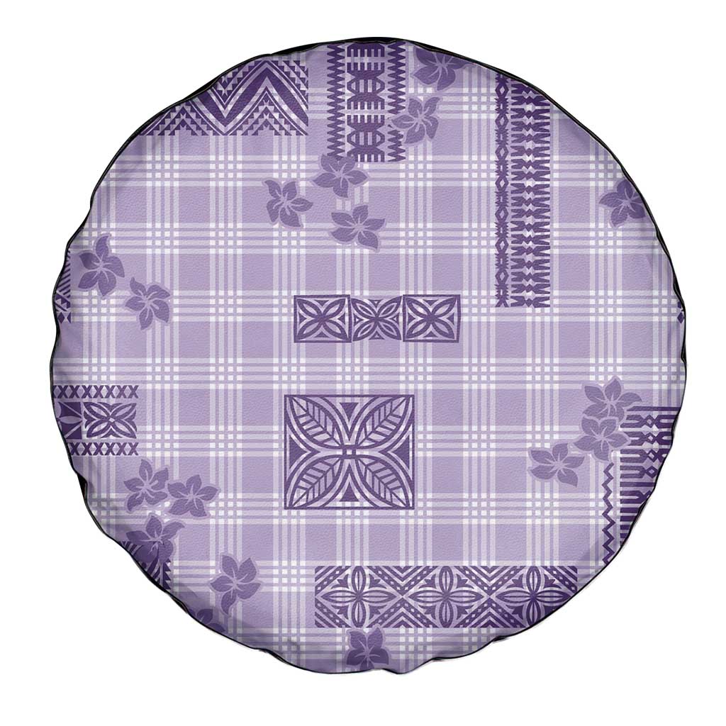 Hawaiian Quilt Tapa On Lilac Palaka Motifs Spare Tire Cover