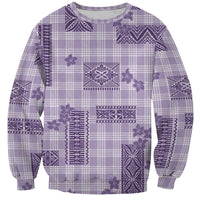 Hawaiian Quilt Tapa On Lilac Palaka Motifs Sweatshirt