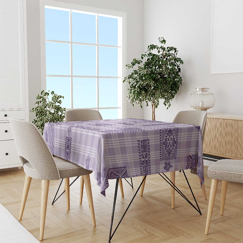 Hawaiian Quilt Tapa On Lilac Palaka Motifs Tablecloth