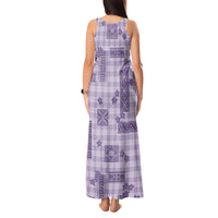Hawaiian Quilt Tapa On Lilac Palaka Motifs Tank Maxi Dress