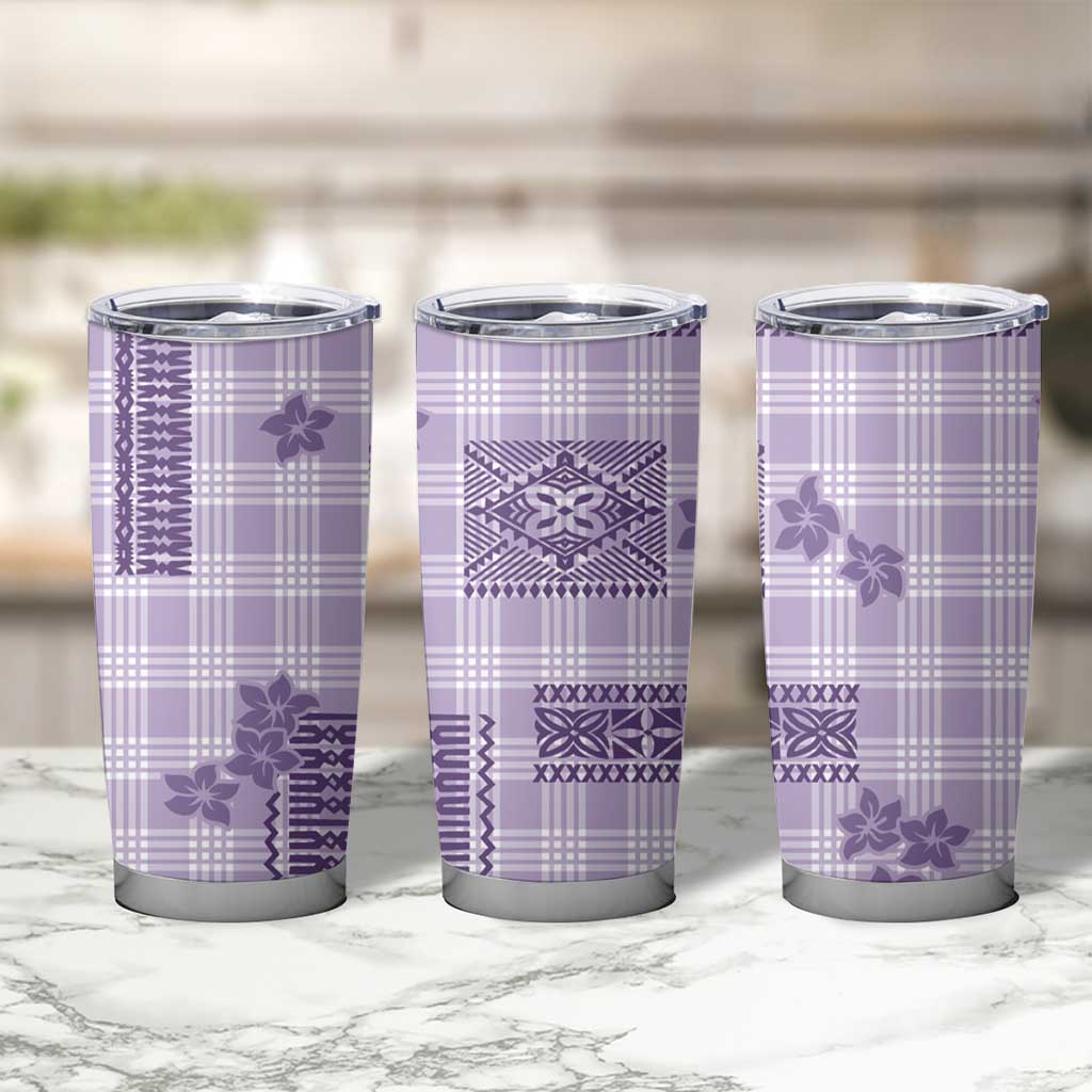 Hawaiian Quilt Tapa On Lilac Palaka Motifs Tumbler Cup