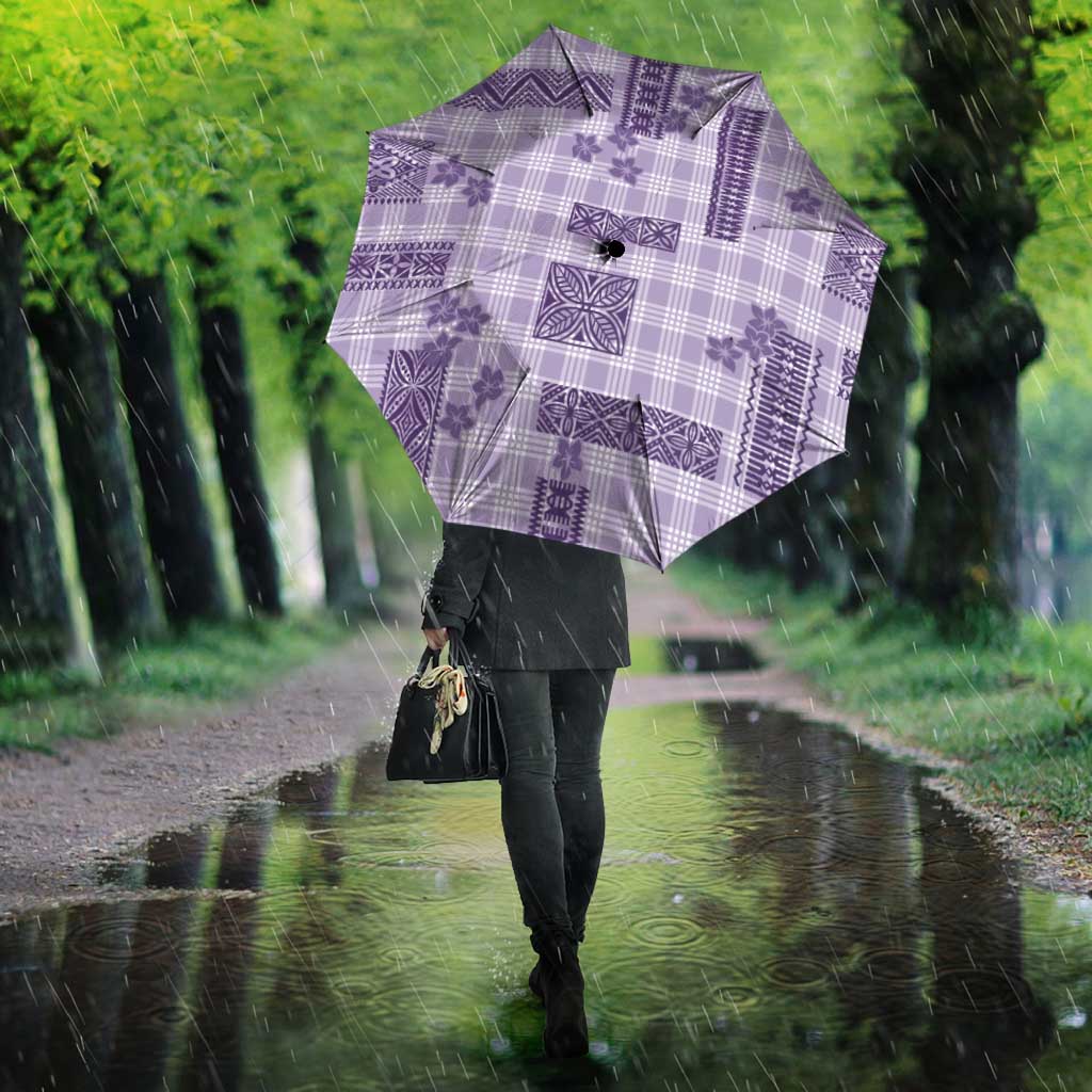 Hawaiian Quilt Tapa On Lilac Palaka Motifs Umbrella