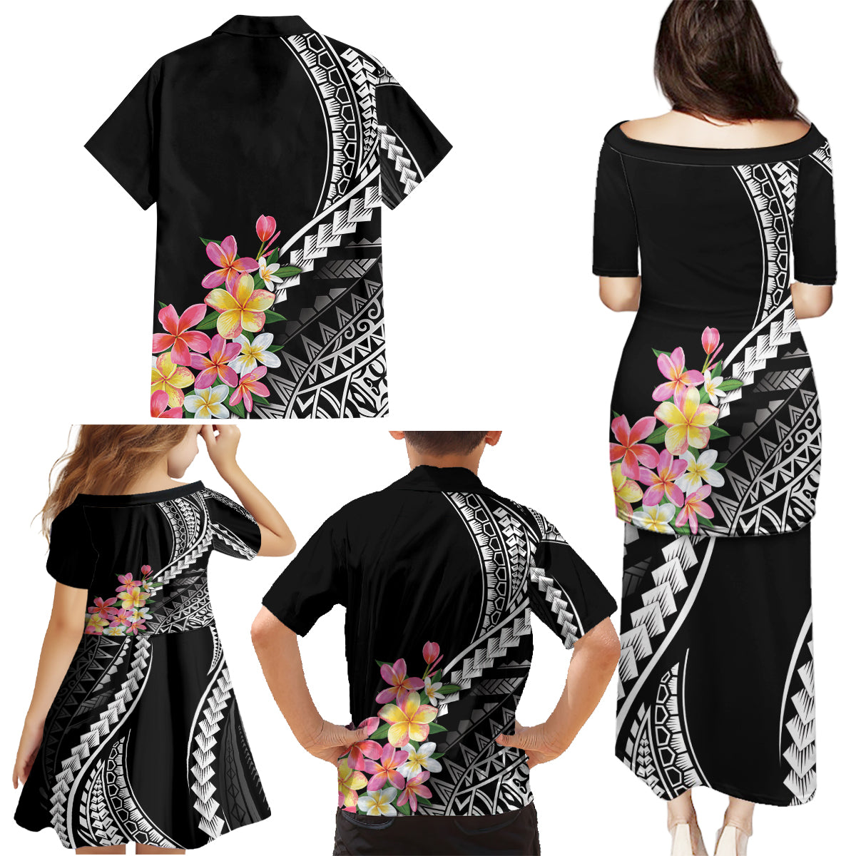 AAPI Heritage Month Family Matching Puletasi and Hawaiian Shirt Kanaka Hawaii Plumeria LT7 - Polynesian Pride