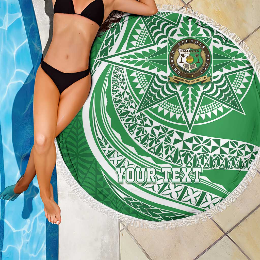 Tonga Liahona High School Personalized Beach Blanket Ngatu Tokelaufeletoa Motifs
