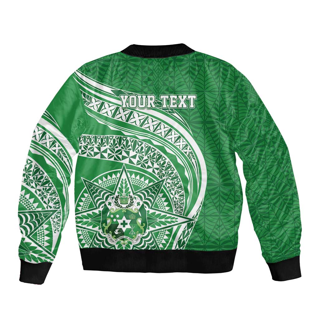 Tonga Liahona High School Personalized Bomber Jacket Ngatu Tokelaufeletoa Motifs
