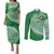 Tonga Liahona High School Personalized Couples Matching Puletasi and Long Sleeve Button Shirt Ngatu Tokelaufeletoa Motifs