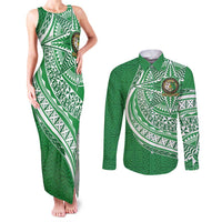 Tonga Liahona High School Personalized Couples Matching Tank Maxi Dress and Long Sleeve Button Shirt Ngatu Tokelaufeletoa Motifs