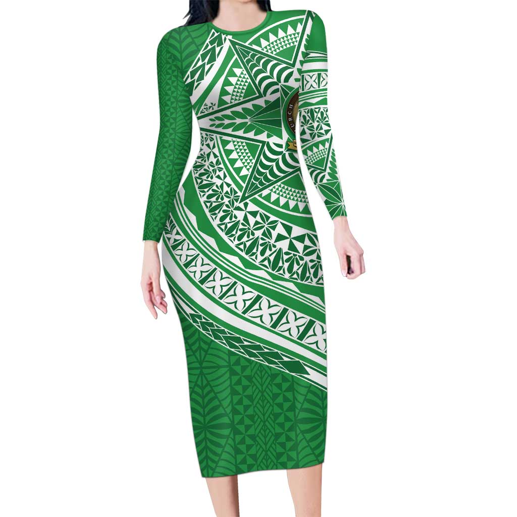 Tonga Liahona High School Personalized Family Matching Long Sleeve Bodycon Dress and Hawaiian Shirt Ngatu Tokelaufeletoa Motifs