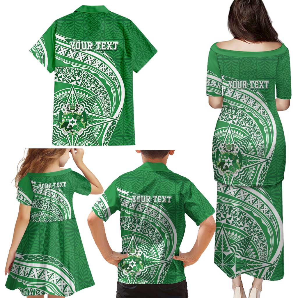 Tonga Liahona High School Personalized Family Matching Puletasi and Hawaiian Shirt Ngatu Tokelaufeletoa Motifs