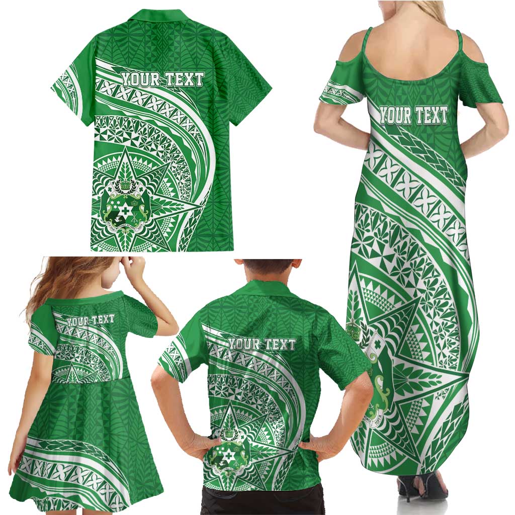 Tonga Liahona High School Personalized Family Matching Summer Maxi Dress and Hawaiian Shirt Ngatu Tokelaufeletoa Motifs