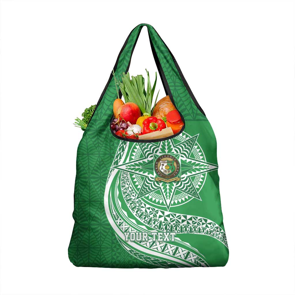 Tonga Liahona High School Personalized Grocery Bag Ngatu Tokelaufeletoa Motifs