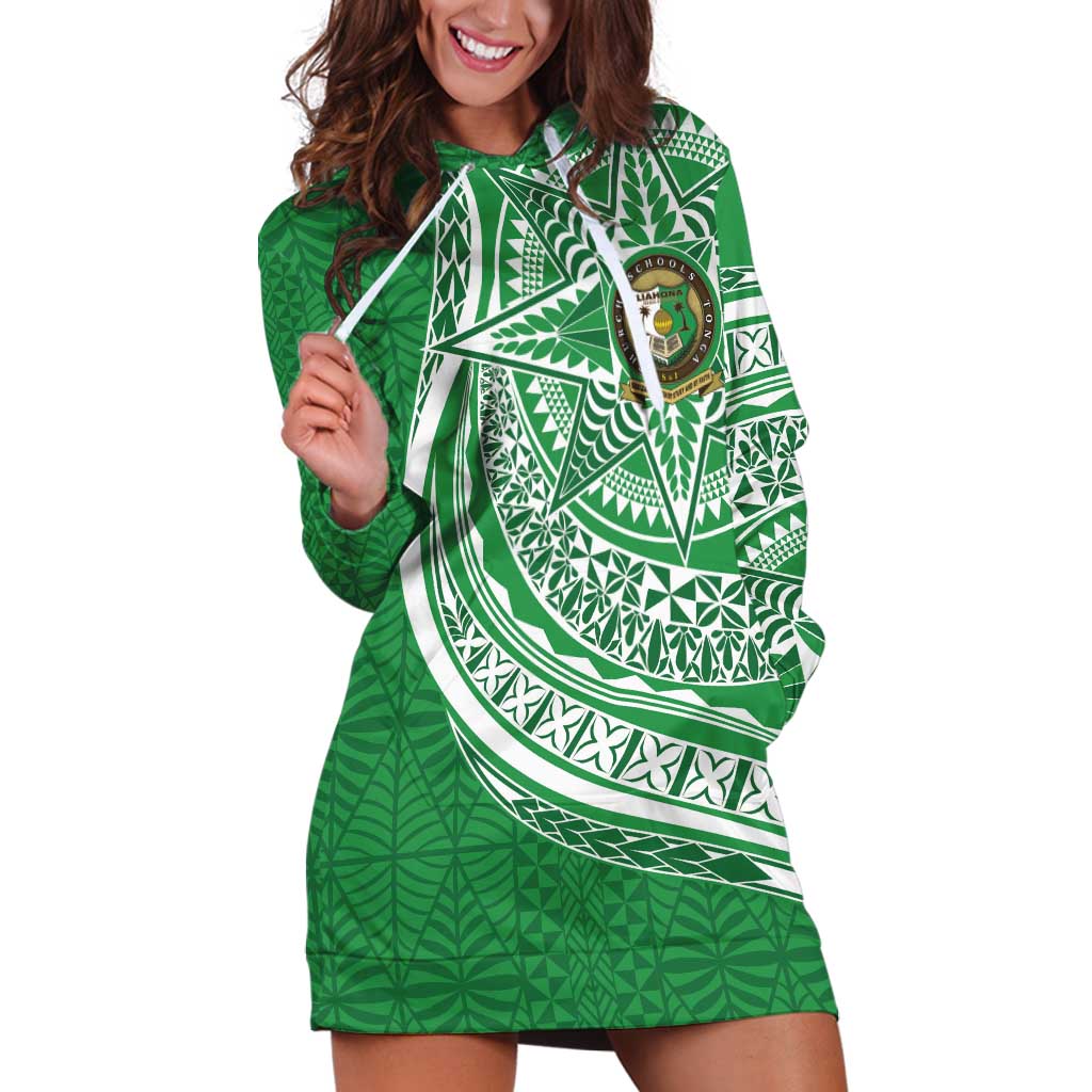 Tonga Liahona High School Personalized Hoodie Dress Ngatu Tokelaufeletoa Motifs