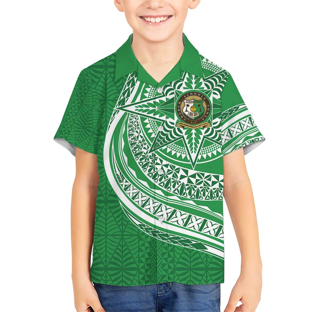 Tonga Liahona High School Personalized Kid Hawaiian Shirt Ngatu Tokelaufeletoa Motifs