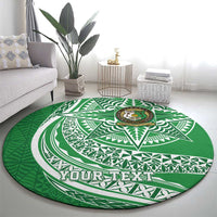 Tonga Liahona High School Personalized Round Carpet Ngatu Tokelaufeletoa Motifs