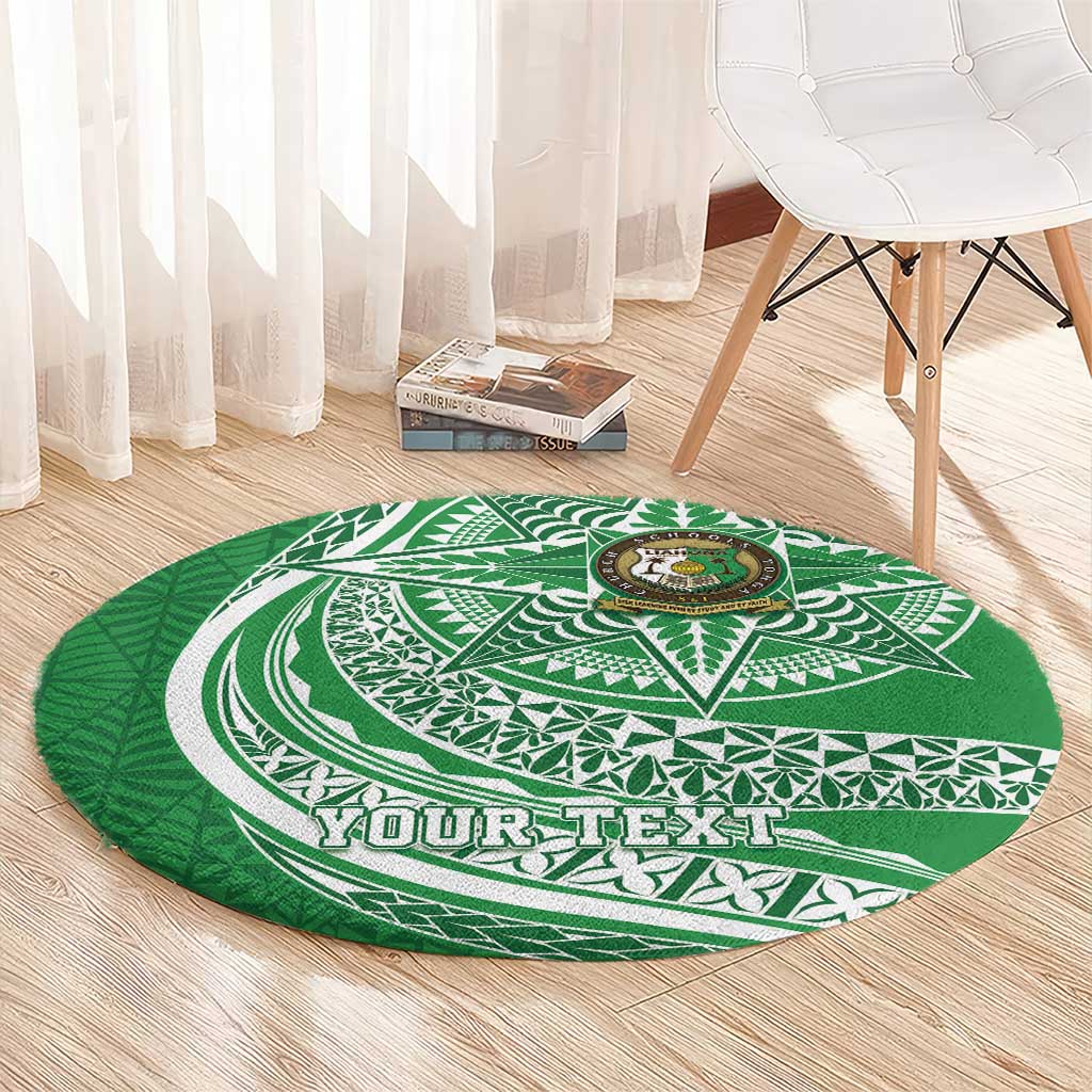 Tonga Liahona High School Personalized Round Carpet Ngatu Tokelaufeletoa Motifs