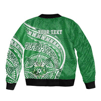 Tonga Liahona High School Personalized Sleeve Zip Bomber Jacket Ngatu Tokelaufeletoa Motifs