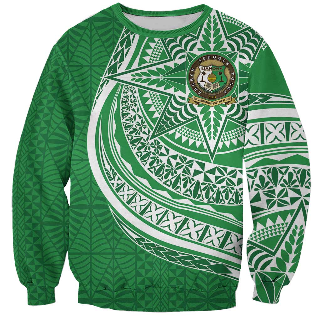 Tonga Liahona High School Personalized Sweatshirt Ngatu Tokelaufeletoa Motifs