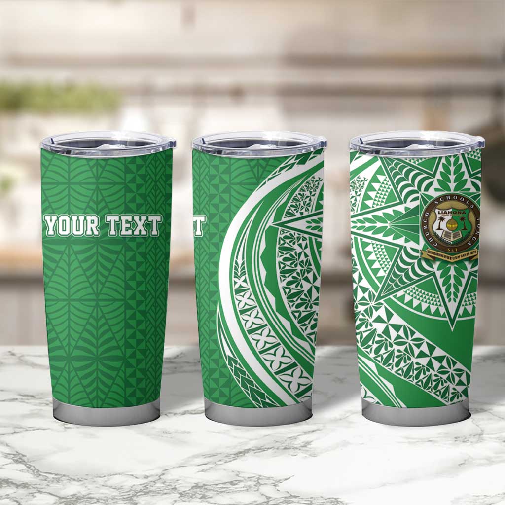 Tonga Liahona High School Personalized Tumbler Cup Ngatu Tokelaufeletoa Motifs
