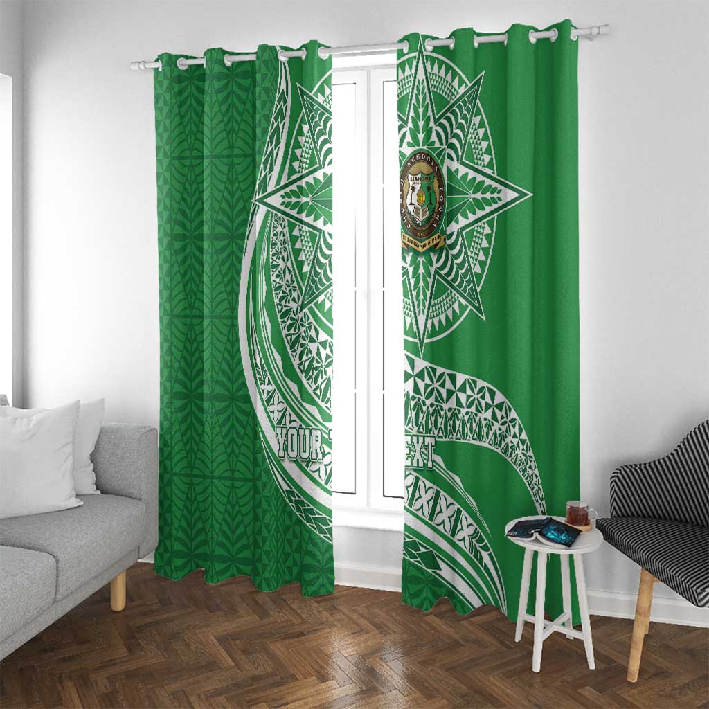 Tonga Liahona High School Personalized Window Curtain Ngatu Tokelaufeletoa Motifs