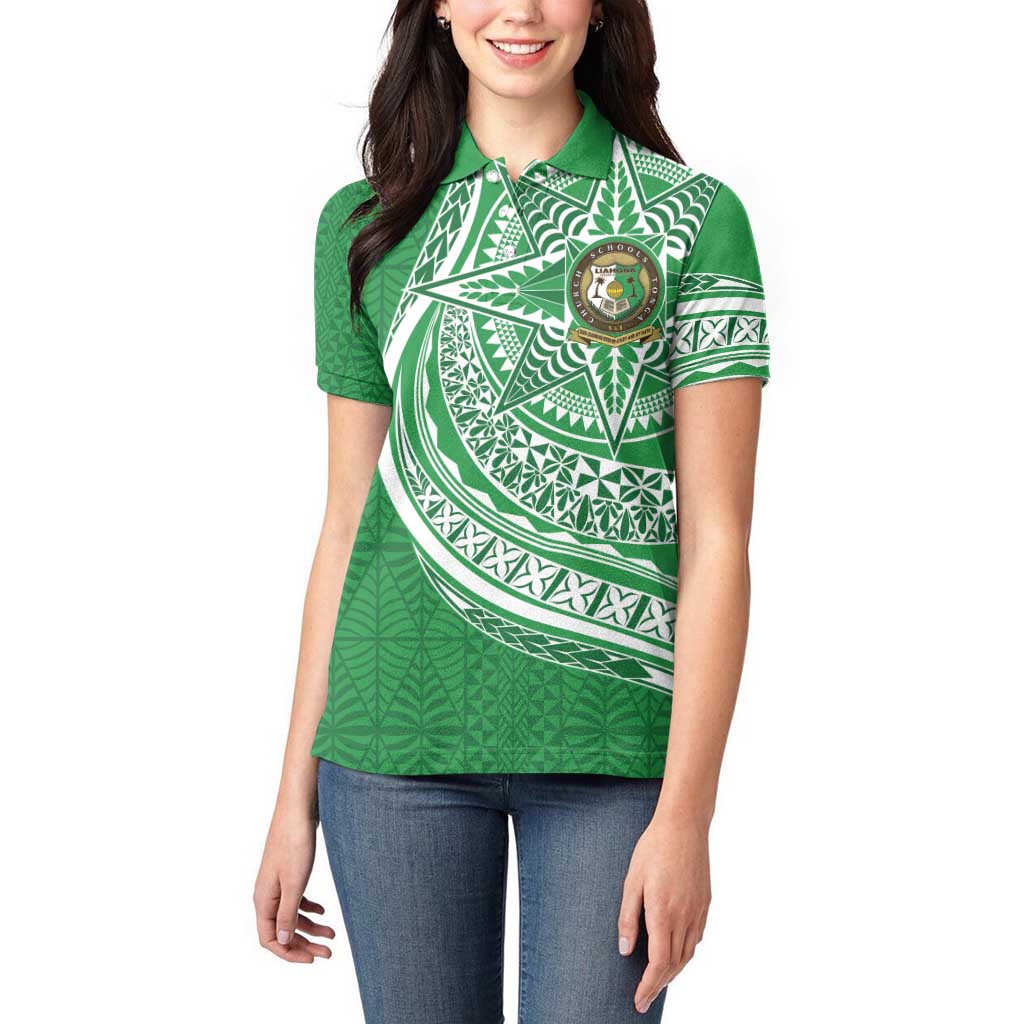 Tonga Liahona High School Personalized Women Polo Shirt Ngatu Tokelaufeletoa Motifs