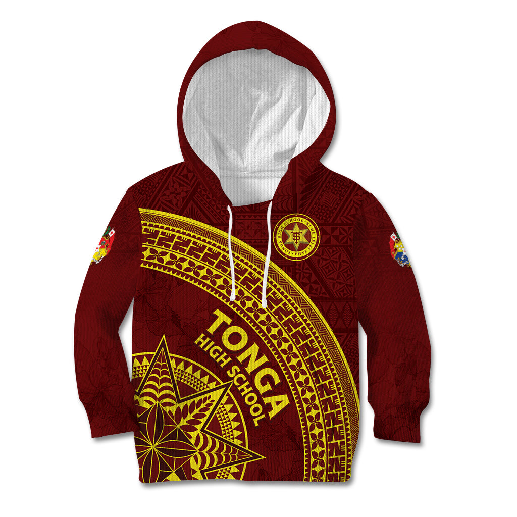 Tonga High School Kid Hoodie THS Anniversary Ngatu Motif