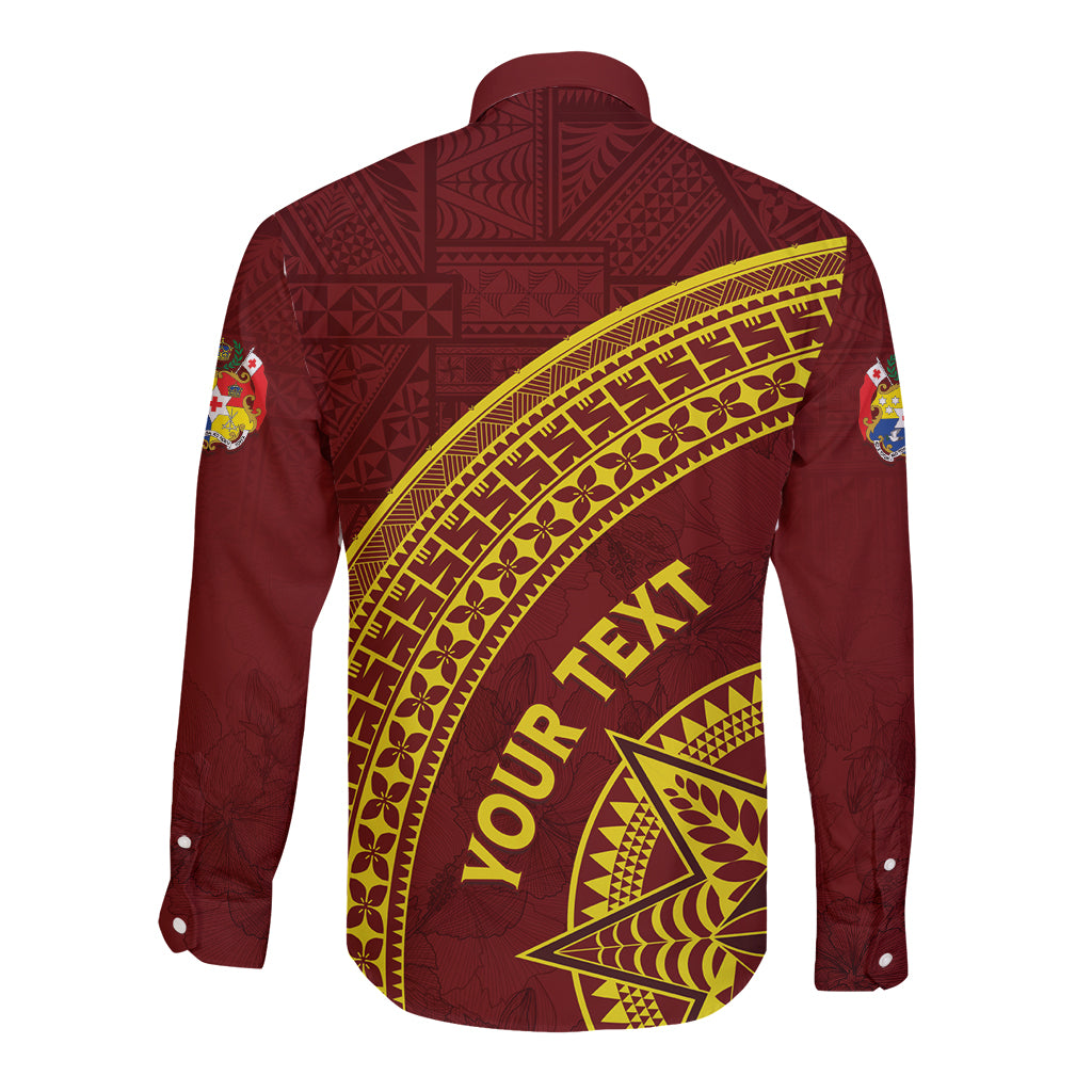 Tonga High School Long Sleeve Button Shirt THS Anniversary Ngatu Motif