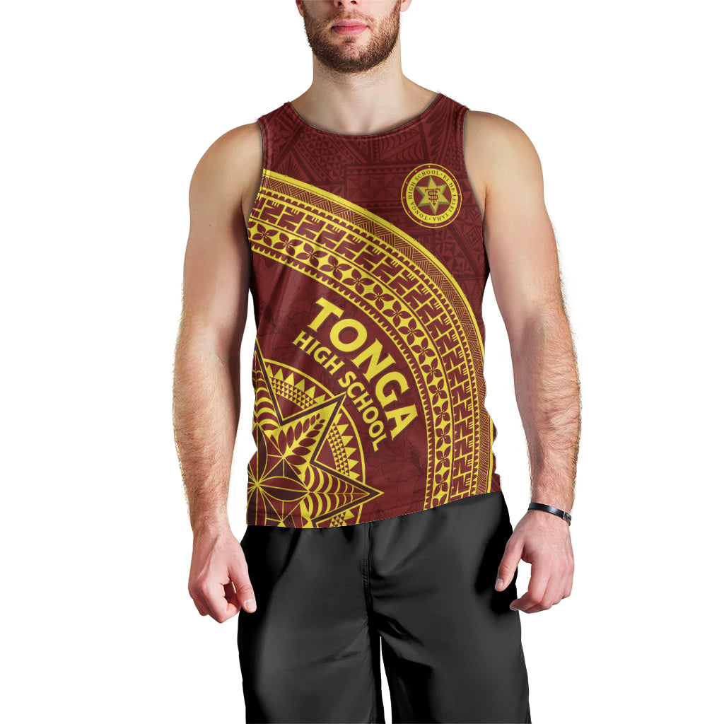 Tonga High School Men Tank Top THS Anniversary Ngatu Motif