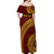 Tonga High School Off Shoulder Maxi Dress THS Anniversary Ngatu Motif