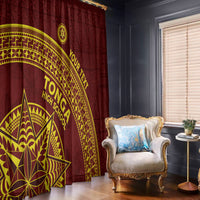 Tonga High School Window Curtain THS Anniversary Ngatu Motif