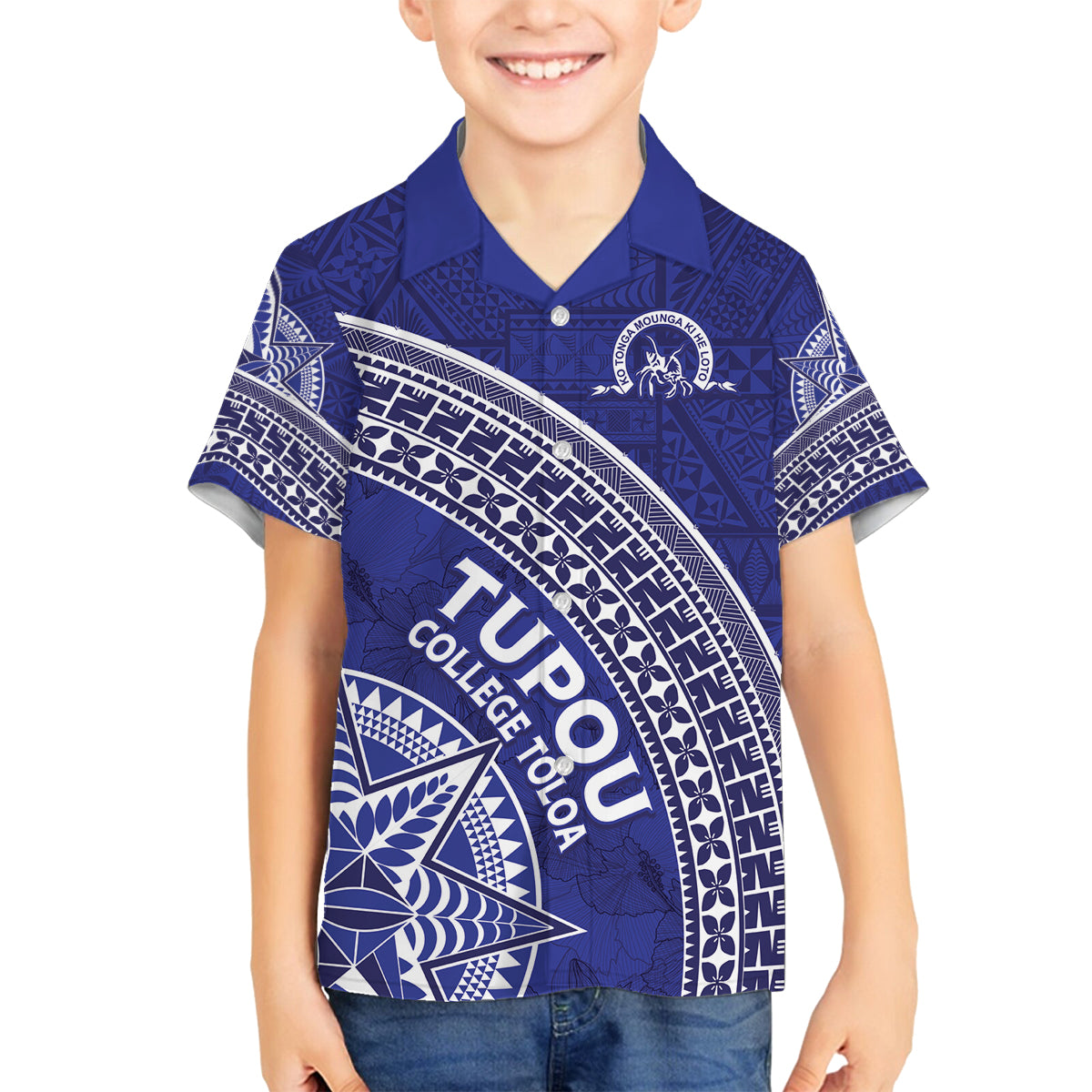 Tupou College Toloa Family Matching Long Sleeve Bodycon Dress and Hawaiian Shirt Ngatu Tapa Mix Style